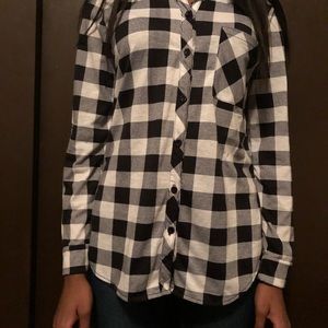 Black and white checked shirt